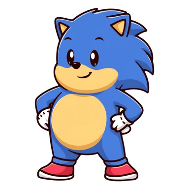 Sonic the hedgehog character with pregnant belly sticker