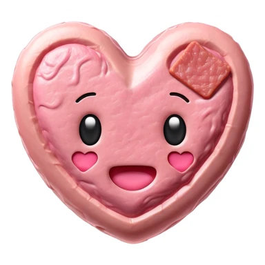 kawaii heart EMOJI made of SPAM MEAT sticker