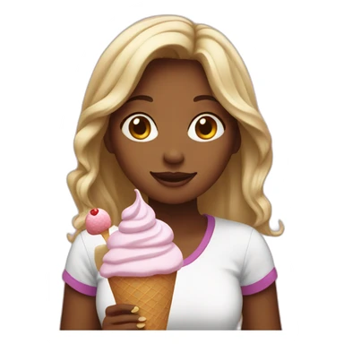a girl taking ice cream sticker