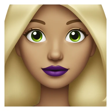 Blonde girl with Green eyes & purple lipstick  sticker