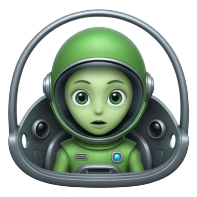 Make a alien in a nave  sticker