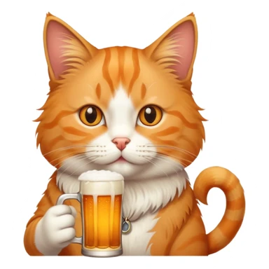 Cat drinking beer sticker