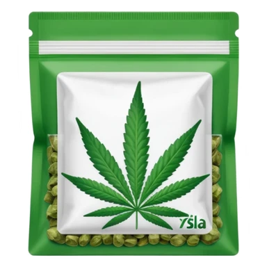 Weed pound baggie with the name Dolla Den and a logo  sticker