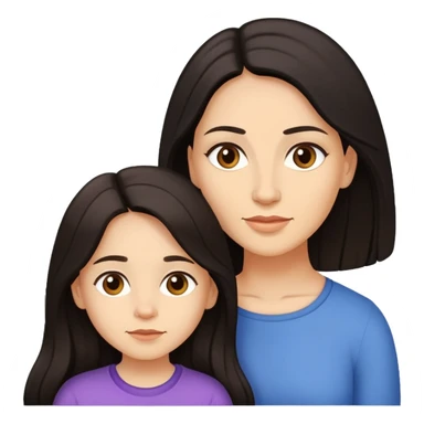 Mother and daughter with Light skinned and Long Dark Hair, twentysix and fourtyfour years old sticker
