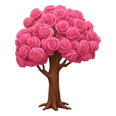 Pink tree made of roses  sticker