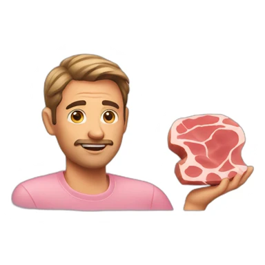 Man with ham sticker