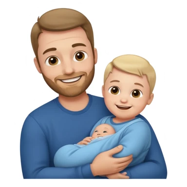 dad holding baby sticker