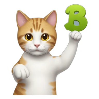 cat holding up a is for me sign sticker