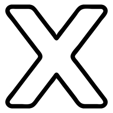 icon of the letter X, modern style, simple, no background sticker