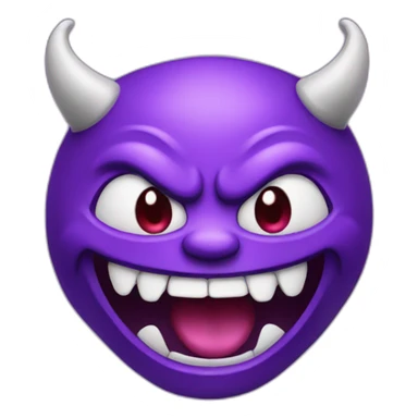 purple demon emoji laughing sticker