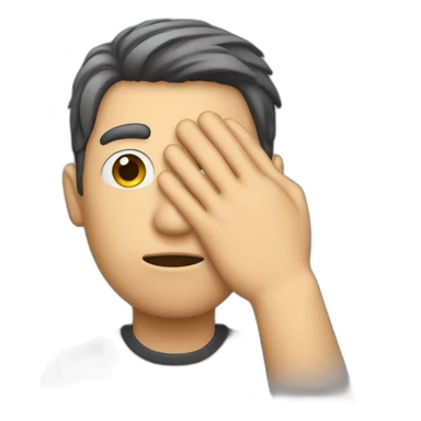 a man hides his face with his hand sticker