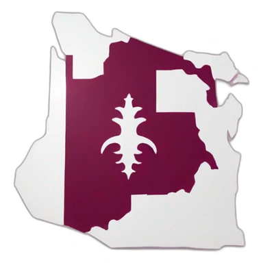Qatar map and flag sticker
