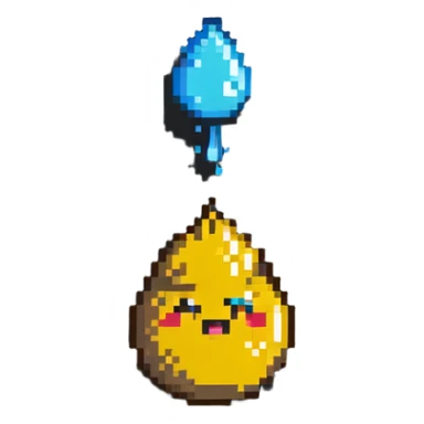 poop emoji vs yellow droplet, simple and fun sticker