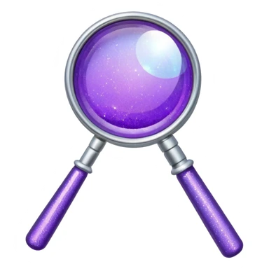 glitter purple and magnifying glass sticker