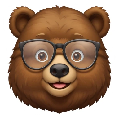 안경을 쓰고 웃고 있는 곰 sticker