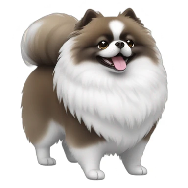 black white but white face overweight pomeranian whitout brown just use gray, white,black sticker