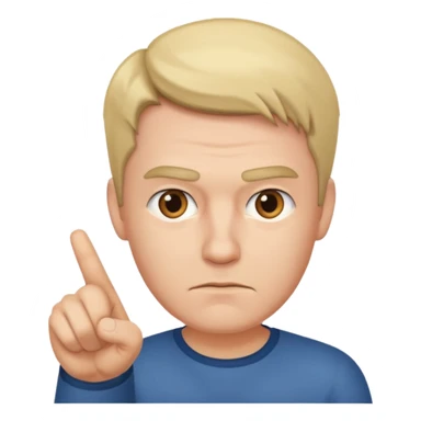 man pointing down sticker