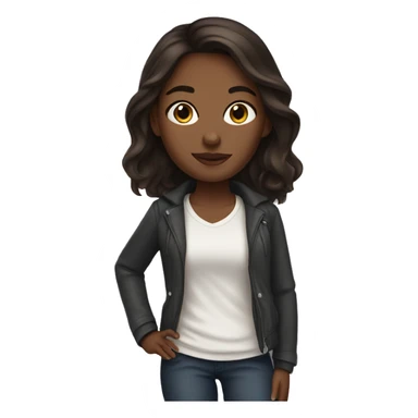 Brunette girl in New York sticker