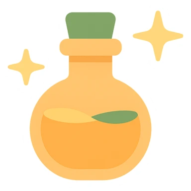 cute magic potion bottle with stars shining aroundв таких цветах FA9B41, 4A7C5C,  sticker