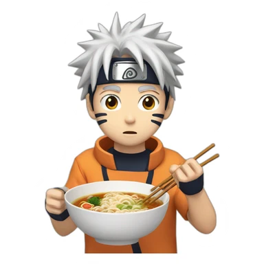 Naruto eating ramen sticker