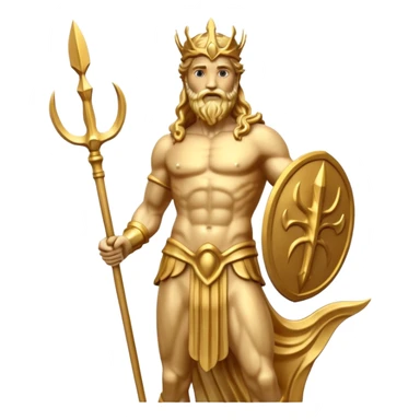 golden poseidon statue sticker