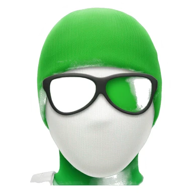 green and white ski mask sticker