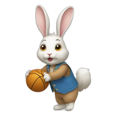 Lapin qui joue a la balle sticker