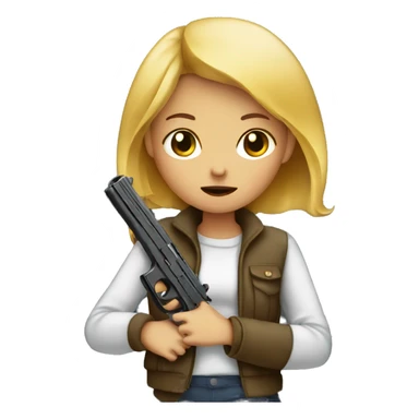 girl with gun at night sad sticker