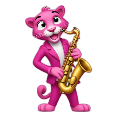pink panther plays the saxophone sticker