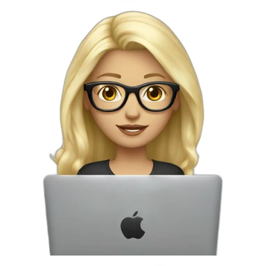 platinum-blonde-girl-in-glasses-using-macbook sticker