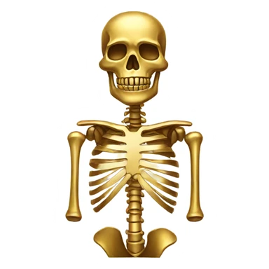 Gold skeleton sticker