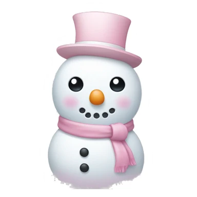 Cute white and light pink snowman sticker