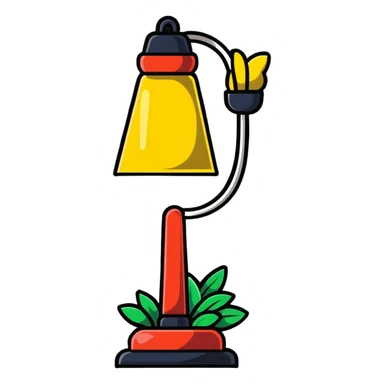 May Day festive lamp with spring decorations sticker