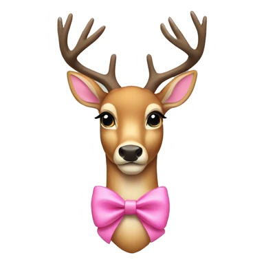 Deer wearing a pink bow sticker