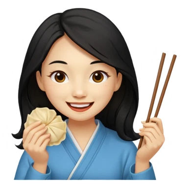 dumpling ginger woman long hair sticker