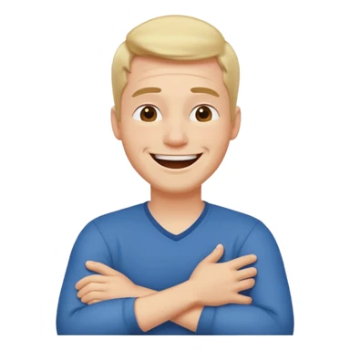 Arms crossed holding neck laughing guy  sticker