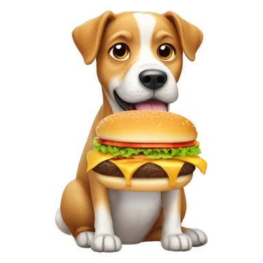 Cute Dog with Cheeseburger  sticker