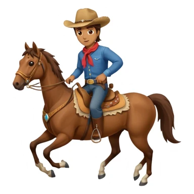Man rabbit riding horse strides  sticker