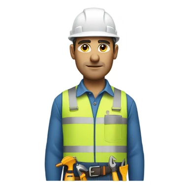 blue collar worker photorealistic serious sticker