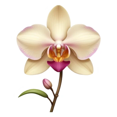 orchid flower, light beige color, no leaves, one piece only sticker