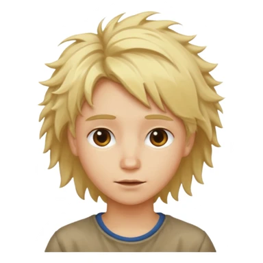 Cartoon anime blond messy hair sticker