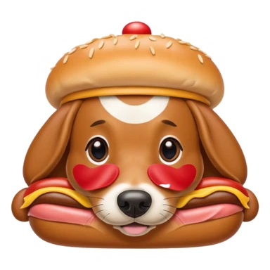 Weenier dog with a hot that has a head on it   sticker