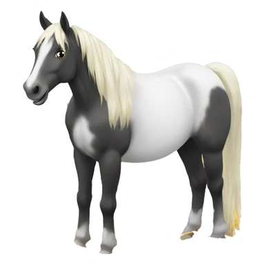 Horse eating hay sticker