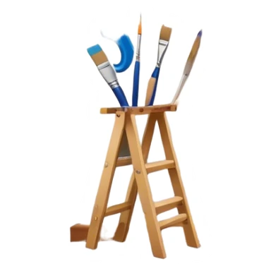 Create an icon that represents the hobby of wall painting, featuring a wall with a beautiful painting in progress. The design should include a paintbrush, a roller, and part of the wall decorated with colorful patterns or a mural. The icon should show the process of creating the artwork, with the brush strokes visible on the wall, symbolizing the artistic nature of the craft. The composition should be balanced and harmonious, evoking creativity and skill. The background should be transparent. sticker