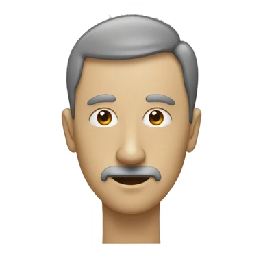 person with a big crooked nose, grey pappus, tan, partially bold sticker