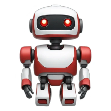 cute little white red robot sticker
