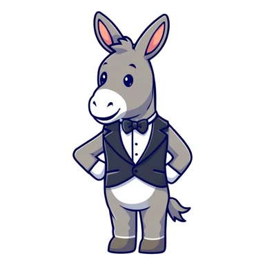 donkey in a tuxedo sticker