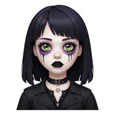 Faça uma zumbi com franja da subcultura gothc sticker