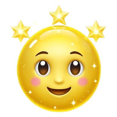  3 Yellow Sparkle 3d sticker