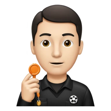 Referee, hold the whistle, black cloth sticker